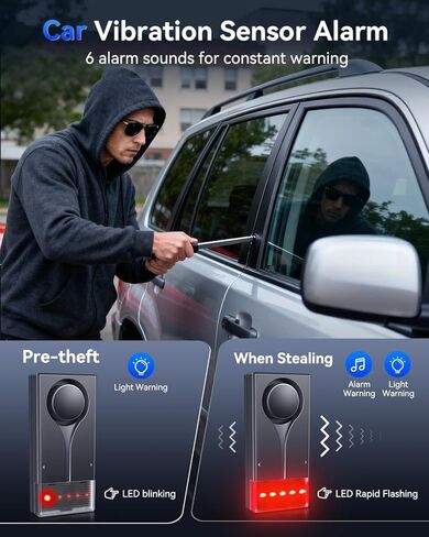 Car Security Alarm with Wireless Remote, 108dB Loud Siren, 3-Level Sensitivity, Vibration Sensor for Anti-Theft, Universal for Sedan, SUV, Truck (Upgrade 4.0) in Kuwait