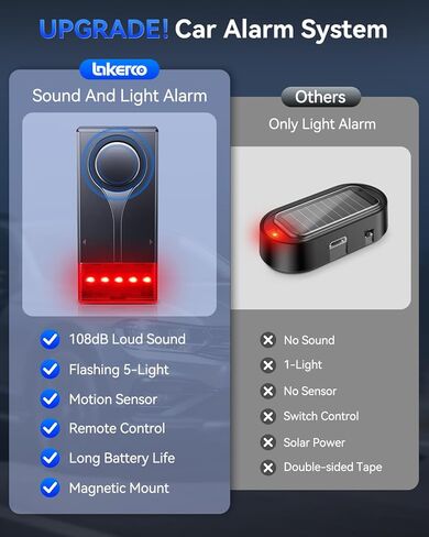 Car Security Alarm with Wireless Remote, 108dB Loud Siren, 3-Level Sensitivity, Vibration Sensor for Anti-Theft, Universal for Sedan, SUV, Truck (Upgrade 4.0) in Kuwait