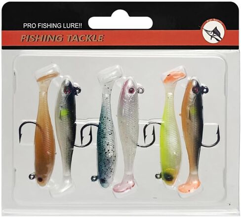 2.5in/0.21oz Swim Baits for Bass Fishing 6pcs Fishing Bait for Freshwater Saltwater Trout Lures Soft Plastic Baits in Saudi Arabia