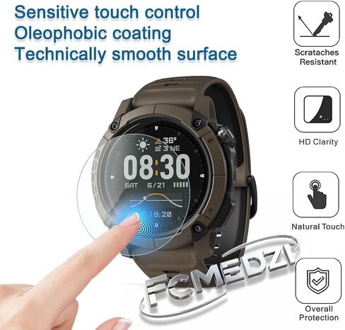SmartWatch Tempered Glass Screen Protector Compatible for Coros Nomad，Protective Film 2.5D 9H Hardness HD and Charging Dust Plug (Pack of 4+4) in Saudi Arabia