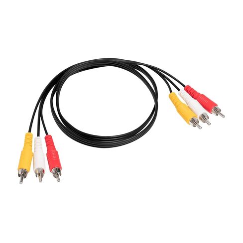 كابلات RCA، كابل 3RCA صوت وفيديو 24 قيراط مطلي بالذهب لتوصيل مكونات الصوت والفيديو AV ذكر إلى كابل ذكر للمسرح المنزلي وأنظمة ستيريو (5أقدام - قطعة واحدة) in Kuwait