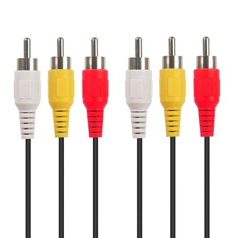 كابلات RCA، كابل 3RCA صوت وفيديو 24 قيراط مطلي بالذهب لتوصيل مكونات الصوت والفيديو AV ذكر إلى كابل ذكر للمسرح المنزلي وأنظمة ستيريو (5أقدام - قطعة واحدة) in Kuwait