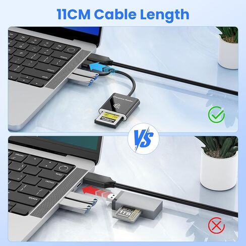 2-in-1 Type B CFexpress USB C&USB A Type B Card Reader for iPhone,USB 3.2 (Gen 2) 10Gbps CFexpress Adapter for iPhone 16 15/iPad/Samsung/Laptops/Tablets with Windows/Mac/Linux/Android-Plug&Play in Kuwait