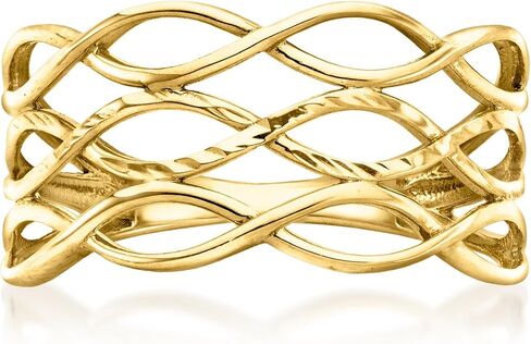 Ross-Simons 10kt Yellow Gold Open-Space Wave Ring in Saudi Arabia