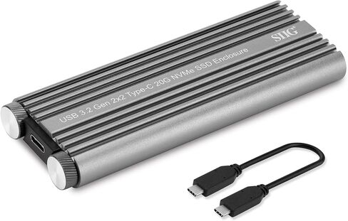 SIIG USB 3.2 Gen 2x2 Type-C 20G M.2 NVMe SSD Enclosure, USB 3.2 Gen 2x2 20Gbps Type-C to NVMe PCIe M-Key, Aluminum Heat Dissipation Design, Thermal pad, Tool Free, UASP, ASM2364 Chipset (JU-SA0X11-S1) in Saudi Arabia