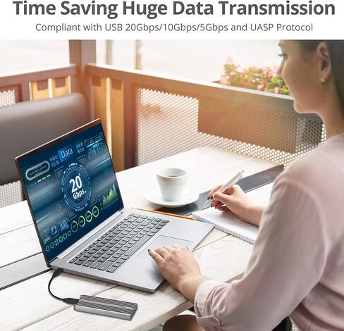 SIIG USB 3.2 Gen 2x2 Type-C 20G M.2 NVMe SSD Enclosure, USB 3.2 Gen 2x2 20Gbps Type-C to NVMe PCIe M-Key, Aluminum Heat Dissipation Design, Thermal pad, Tool Free, UASP, ASM2364 Chipset (JU-SA0X11-S1) in Saudi Arabia