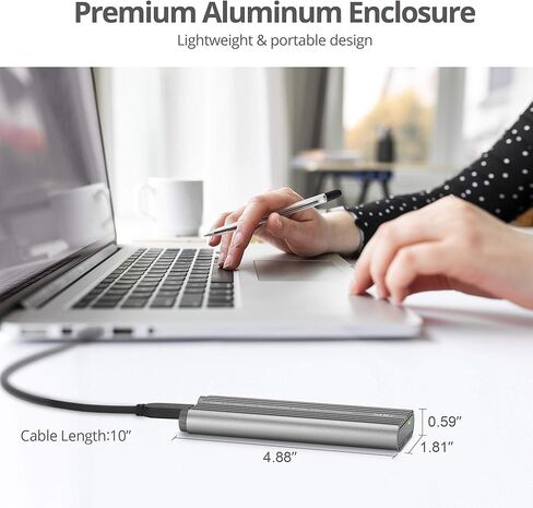 SIIG USB 3.2 Gen 2x2 Type-C 20G M.2 NVMe SSD Enclosure, USB 3.2 Gen 2x2 20Gbps Type-C to NVMe PCIe M-Key, Aluminum Heat Dissipation Design, Thermal pad, Tool Free, UASP, ASM2364 Chipset (JU-SA0X11-S1) in Saudi Arabia