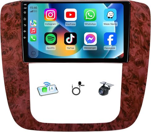 4G+64G Android 13 Car Radio for 2007-2013 Chevy Suburban Tahoe Silverado: GMC Yukon 9" 1280 * 800 IPS Touch Screen Stereo Wireless Carplay Android Auto 5G WiFi Bluetooth GPS Backup Camera FM SWC in Kuwait