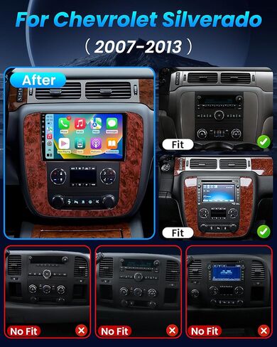 4G+64G Android 13 Car Radio for 2007-2013 Chevy Suburban Tahoe Silverado: GMC Yukon 9" 1280 * 800 IPS Touch Screen Stereo Wireless Carplay Android Auto 5G WiFi Bluetooth GPS Backup Camera FM SWC in Kuwait