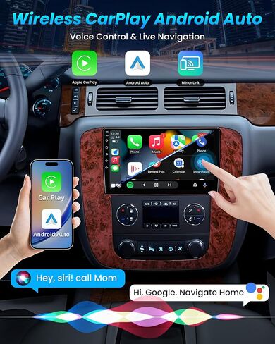 4G+64G Android 13 Car Radio for 2007-2013 Chevy Suburban Tahoe Silverado: GMC Yukon 9" 1280 * 800 IPS Touch Screen Stereo Wireless Carplay Android Auto 5G WiFi Bluetooth GPS Backup Camera FM SWC in Kuwait