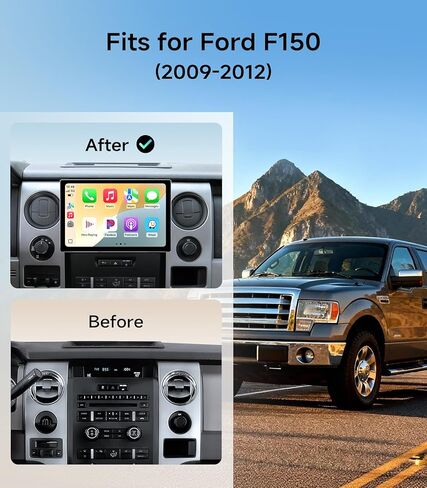 Qualcomm 8core 11.5 '' Car Radio Stereo Upgrade for Ford F150 2009 2010 2011 2012 2013 2014 مع شاشة Android/Touchnes/Wireless Carplay/Android Auto/WiFi/GPS Mavigation/BT/FM/AM (Qualcomm 8core 3+32GB) in Kuwait