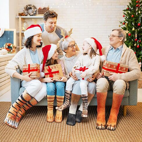 Animal Paw Socks: Funny Animal Feet Socks Stocking Stuffers for Adult Women Teens Christmas White Elephant Gifts in Saudi Arabia