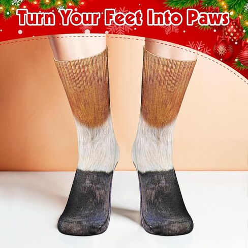 Animal Paw Socks: Funny Animal Feet Socks Stocking Stuffers for Adult Women Teens Christmas White Elephant Gifts in Saudi Arabia