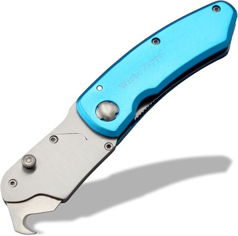 سكين خطاف قابل للطي من Wiebe (DS11 ZIPR) - شفرات خطافية متخصصة قابلة للاستبدال مزدوجة الأطراف للصيد بمقبض من سبائك الصلب، 7 بوصة in Kuwait