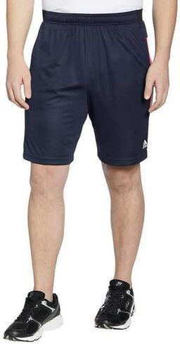 adidas Mens 3 Stripe Shorts with Zipper Pockets (Legend Ink/Legend Ink/White, X-Large) in Saudi Arabia