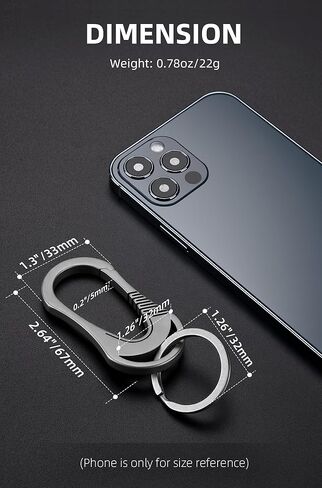 مشبك حلقة مفاتيح من التيتانيوم من كيبو لينك للمفاتيح، حلقة مفاتيح EDC حلقة مفاتيح للرجال والنساء، OLM01 in Kuwait