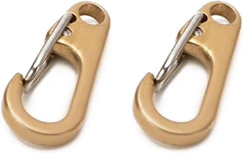 dophee 2Pcs Brass Keychain Carabiner Clip, Spring Snap Hook Clasp Keyring Pendant for Backpack Fishing Camping Hiking Dog Chain in Saudi Arabia