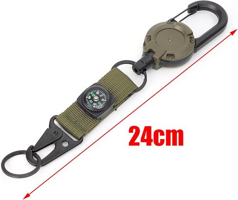 1PCS Outdoor Hiking Backpack Clip Easy-pull Belt, Retractable Keychain, Backpack, Camping Anti-loss and Anti-theft Cord,24CM in Saudi Arabia