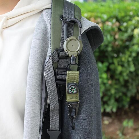 1PCS Outdoor Hiking Backpack Clip Easy-pull Belt, Retractable Keychain, Backpack, Camping Anti-loss and Anti-theft Cord,24CM in Saudi Arabia