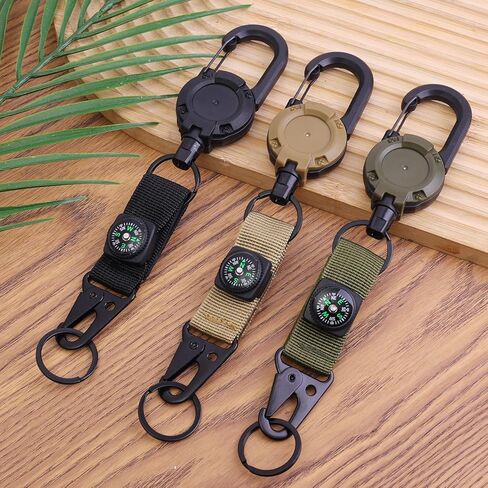 1PCS Outdoor Hiking Backpack Clip Easy-pull Belt, Retractable Keychain, Backpack, Camping Anti-loss and Anti-theft Cord,24CM in Saudi Arabia