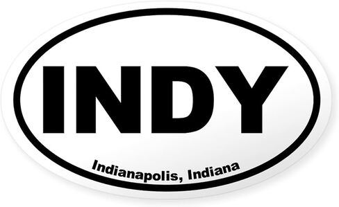 ملصق ممتص الصدمات للسيارة بيضاوي من CafePress Indianapolis، Indiana in Saudi Arabia