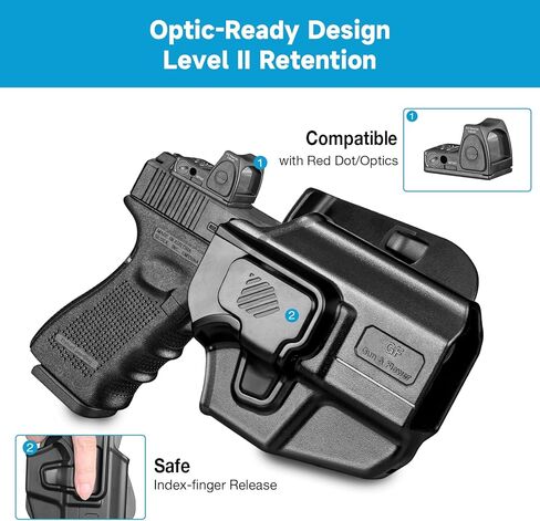 حافظة عالمية للمسدسات المدمجة وشبه المدمجة، قطع بصرية، تناسب Glock 19/43/ 43X MOS، Sig P365 XMacro، M&P Shield Plus، PSA Dagger Compact، FN Reflex، Hellcat Pro/RDP، Ruger Security 9، والمزيد in Kuwait