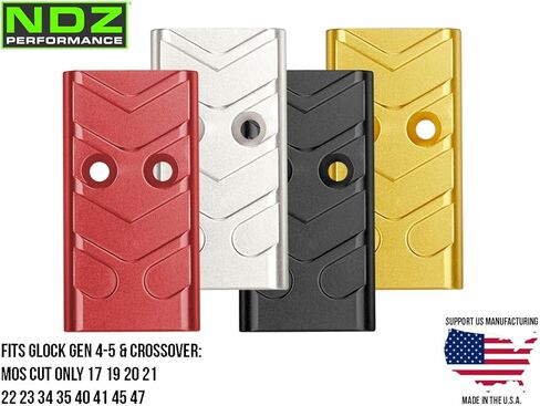 لوحة غطاء بصرية من الألومنيوم MOS للأداء NDZ مع قطع Aspis لموديلات Glock Gen 4-5 وCrossover - تناسب G17، G19، G22، G23، G34، G35، G40، G41، G45، G47 - صنع في الولايات المتحدة الأمريكية - اختر اللون in Kuwait