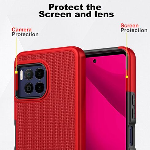 حافظة Ailiber for T Mobile Revvl 7 Pro 5G، حافظة هاتف خلوي TMobile Revvl 7 Pro، مع واقي شاشة، طبقة مزدوجة من السيليكون المقاوم للصدمات، غطاء هاتف متين خلفي غير قابل للانزلاق - أحمر in Saudi Arabia