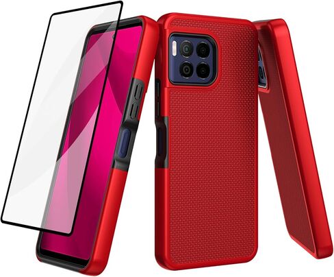 حافظة Ailiber for T Mobile Revvl 7 Pro 5G، حافظة هاتف خلوي TMobile Revvl 7 Pro، مع واقي شاشة، طبقة مزدوجة من السيليكون المقاوم للصدمات، غطاء هاتف متين خلفي غير قابل للانزلاق - أحمر in Saudi Arabia