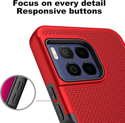 حافظة Ailiber for T Mobile Revvl 7 Pro 5G، حافظة هاتف خلوي TMobile Revvl 7 Pro، مع واقي شاشة، طبقة مزدوجة من السيليكون المقاوم للصدمات، غطاء هاتف متين خلفي غير قابل للانزلاق - أحمر in Saudi Arabia
