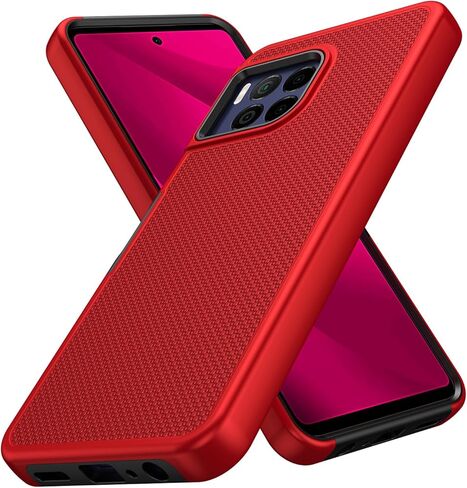حافظة Ailiber for T Mobile Revvl 7 Pro 5G، حافظة هاتف خلوي TMobile Revvl 7 Pro، مع واقي شاشة، طبقة مزدوجة من السيليكون المقاوم للصدمات، غطاء هاتف متين خلفي غير قابل للانزلاق - أحمر in Saudi Arabia