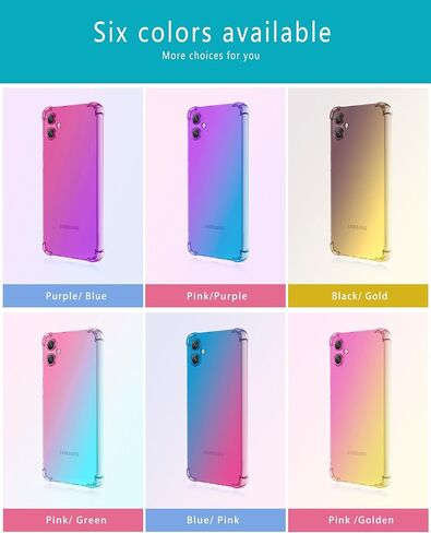 Osophter for Galaxy A06 5G Case: with Screen Protector Women Girls TPU Shock-Absorption Flexible Gradient Color for Samsung Galaxy A06 5G Phone Case Cover(Purple Blue) in Saudi Arabia