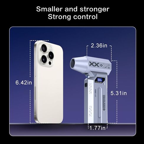 Compressed Air Duster Cordless, 4 Gear Adjustable Brushless Motor 150000RPM Electric Air Duster, Rechargeable with LED Display & Light, Mini Dust Blower for Computer, PC, Keyboard, Outdoor, House, Car in Saudi Arabia