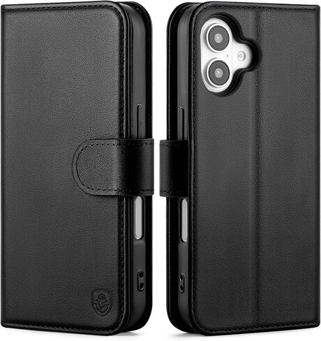 Compatible with iPhone 17 Genuine Leather Case Wallet with Card Holder,Women Men Real Leather Flip Folio RFID Blocking Credit Card Slots Stand Phone Cover,for Apple 17 6.3",Purple in Saudi Arabia