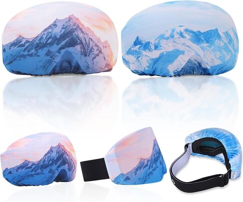 Ryaco 2 Pcs Ski Snowboard Goggle Cover Sleeve, Ski Goggles Microfiber Protective Lens Scratch Dust Protection for Travel Storage Lens Protection, aurora in Saudi Arabia