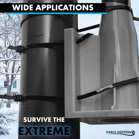 Kable Kontrol Cold Weather Cable Zip Ties 100 Pcs 18 Inch Black, 120 Lbs Tensile Strength, Self-locking UV Resistant Nylon Wire Ties, Up to -40°F Outdoor Use in Saudi Arabia
