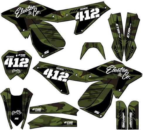 ETM RTR Apache Grey Senge Graphics with Rider I.D. (Pre-Printed Name/Number) Compatible with Electro & Co in Saudi Arabia