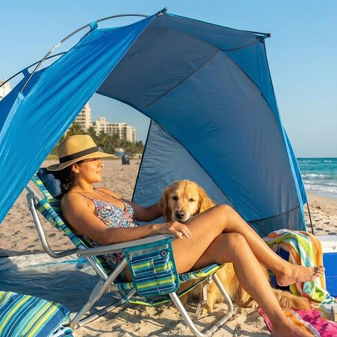 Aluminum Backpack Low Profile Beach Chair - 5-Position Lay Flat Reclining Folding Chair with Removable Cooler Bag - Heavy Duty 330 lbs Capacity, Lightweight Portable Sand Seat - Striped Green in Saudi Arabia