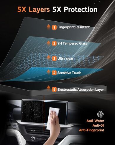 CDEFG For 2025 2026 Ford Explorer Screen Protector - 13.2 Inch 9H HD Tempered Glass - Explorer (Active, ST-Line, Platinum, ST) Touchscreen Accessories in Saudi Arabia