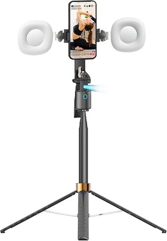 Andoer 64'' Auto Face Tracking Tripod with Stand, 360 Rotation Tracking, Remote & Gesture Control, Selfie Stick Tripod for Video Vlog, Live Streaming, Tiktok, YouTube, Facetime in Saudi Arabia