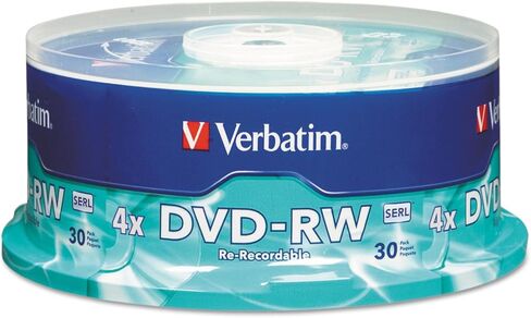 Verbatim DVD-RW 4.7GB 4X 30/PK Spindle VER95179 in Saudi Arabia