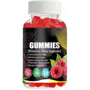 علكات القنب للنوم والألم والقلق - 120 قطعة من مستخلص زيت القنب الطبيعي النباتي مع أوميغا وفيتامين ب للاسترخاء والسلام - على شكل توت العليق (نكهة التوت) in Kuwait