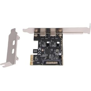بطاقة PCIe إلى USB 3.2 Gen 1، 2 منافذ USB من النوع C بطاقة توسيع PCIe بعرض النطاق الترددي 5 جيجابت في الثانية، مع محول 3. Gen 1، للكمبيوتر المكتبي OS X in Kuwait