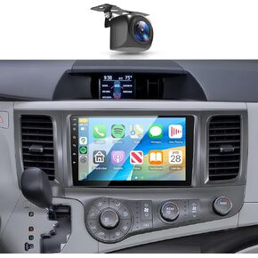ستيريو سيارة لـ Toyota Sienna 2010-2014 【8core 6+128g】 اللاسلكي Carplay Android Auto ، 9 بوصة 1280 * 720P IPS شاشة اللمس ، Android/GPS/WIFI/32EQ DSP Audio/Bluetooth5 in Kuwait
