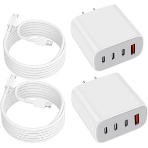 كتلة طاقة USB، محول شحن حائطي، شاحن ثنائي المنفذ مع كابلات c إلى c لهاتف iPhone 17/16/16 Pro Max/15 Series/Pro والمزيد (أبيض، 3 عبوات) in Kuwait