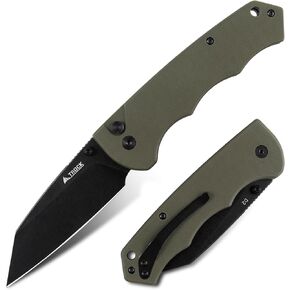 Pocket Folding Knife - 3.39" EDC Knife D2 Blade Stonewashed Finish - G10 Handle with Thumb Stud - Pocket Knife for Men Women - Camping Hiking Survival Preparation in Kuwait