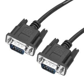 Generic 3.3 ft DB9 RS232 Serial Cable, Straight Through RS-232 Male to Male 9 Pin Extension Cable for Data Communication, Black in Saudi Arabia