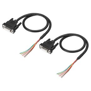 PATIKIL 2 Pcs 1.6 ft 26AWG DB15 Female Connector to Bare Wire END RS232 15-Pin Serial Extension Cable Double Shielded Gold Plated Female Connector, Black in Saudi Arabia