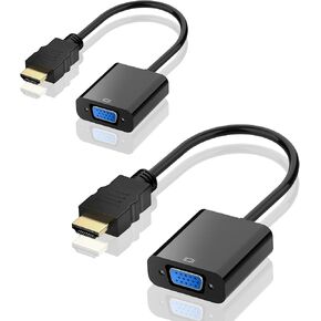 HDMI to VGA Adapter 2 Pack, Uni-Directional Gold-Plated HDMI to VGA (Male to Female), HDMI Adapter for Monitor, Computer, Laptop, Projector, HDTV, Chromebook, Raspberry Pi, Xbox and More in Kuwait