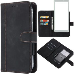 for VIWOODS 6.13" AiPaper Reader Case, Universal Leather Wallet with Card Holder Slots Movable Clip Magnetic Flip Wallet Protection Case Cover for VIWOODS 6.13" AiPaper eBook Reader -Brown in Kuwait
